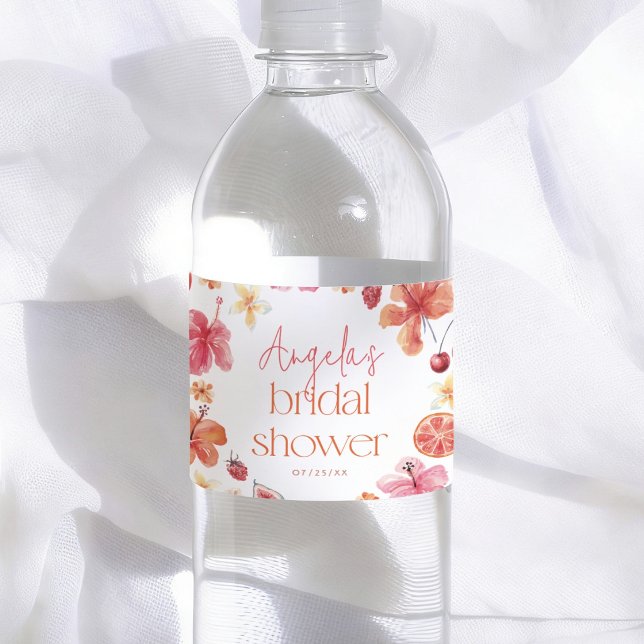 Main Squeeze Citrus Summer Bridal Shower Water Bottle Label (Creator Uploaded)