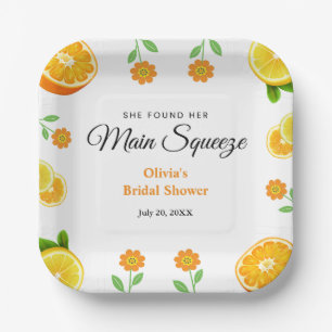 Main Squeeze Citrus Summer Lemon Bridal Shower  Paper Plate