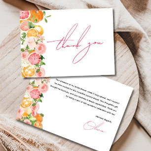 Main Squeeze Citrus Themed Bridal Shower Thank You Card