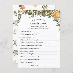 Main Squeeze Citrus Who Knows the Couple Best Game Invitation