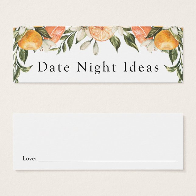 Main Squeeze Clementines Date Night Idea Card (Front & Back)
