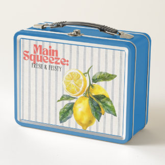 Main Squeeze Fresh & Feisty Lemon Kitchen Decor Metal Lunch Box