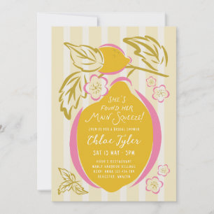 Main Squeeze Hand drawn Lemon Bridal Shower Invitation