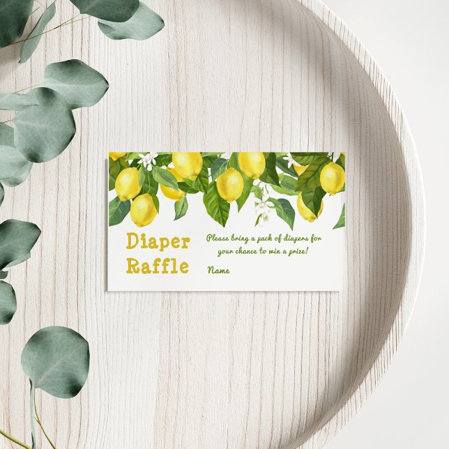 Main Squeeze Lemon Baby Shower Diaper Raffle Business Card (Creator Uploaded)