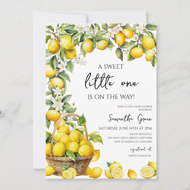 Main Squeeze Lemon Baby Shower Invitation (Front)