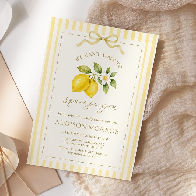 Main Squeeze Lemon Baby Shower Invitation (Creator Uploaded)
