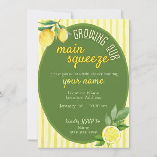 Main Squeeze Lemon Baby Shower Invite