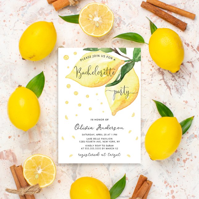 Main Squeeze Lemon Bachelorette Party Invitation (Creator Uploaded)