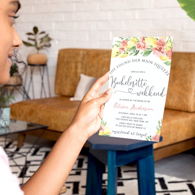 Main Squeeze Lemon Bachelorette Weekend Invitation (Creator Uploaded)