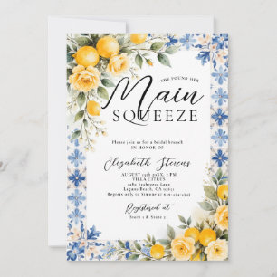 Main Squeeze Lemon Blue Italian 2 Bridal Shower Invitation