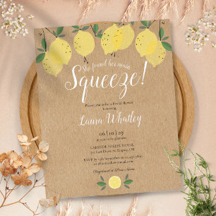 Main Squeeze Lemon Bridal Shower Budget Invitation