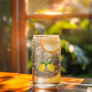 Main Squeeze Lemon Bridal Shower Can Glass