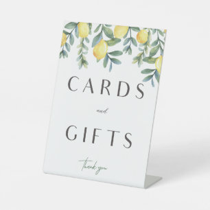 Main Squeeze Lemon Bridal Shower Cards & Gifts  Pe Pedestal Sign