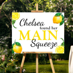 Main Squeeze Lemon Bridal Shower Custom Poster