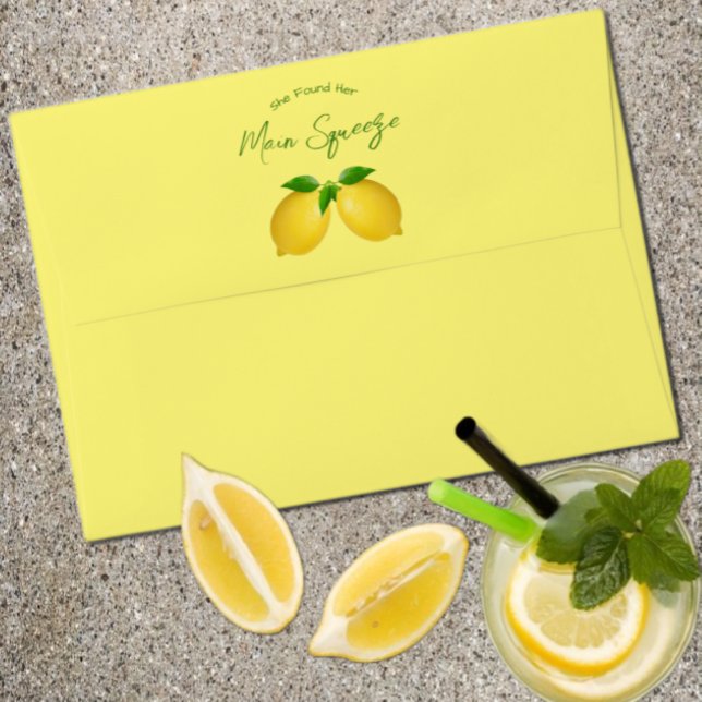 Main Squeeze Lemon Bridal Shower Envelope (Creator Uploaded)