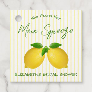 Main Squeeze Lemon Bridal Shower Favour Tags