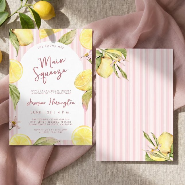 Main Squeeze Lemon Bridal Shower Invitation (Creator Uploaded)