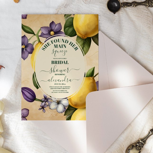 Main Squeeze Lemon  Bridal Shower Invitation (Creator Uploaded)
