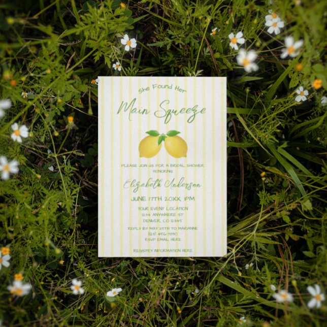 Main Squeeze Lemon Bridal Shower Invitation (Creator Uploaded)