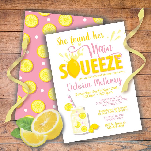 Main Squeeze Lemon Bridal Shower Invitation (Creator Uploaded)