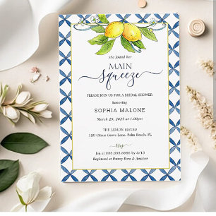 Main squeeze Lemon Bridal shower Invitation