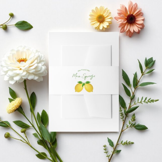 Main Squeeze Lemon Bridal Shower Invitation Belly Band (Creator Uploaded)