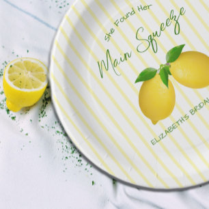 Main Squeeze Lemon Bridal Shower Paper Plate