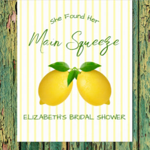 Main Squeeze Lemon Bridal Shower Poster