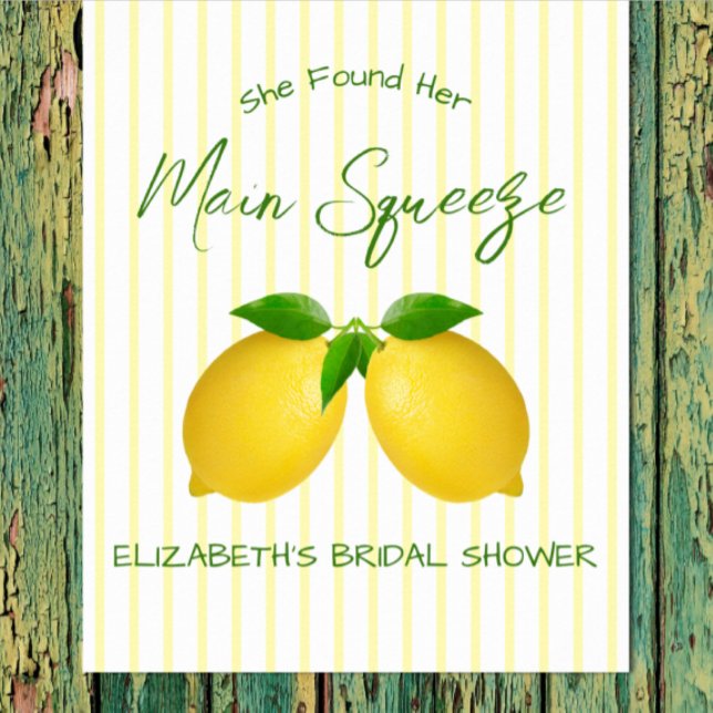 Main Squeeze Lemon Bridal Shower Poster (Creator Uploaded)