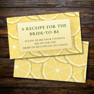 Main Squeeze Lemon Bridal Shower Recipe Card