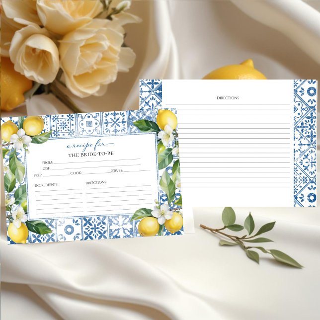 Main Squeeze | Lemon Bridal Shower Recipe Cards (Creator Uploaded)