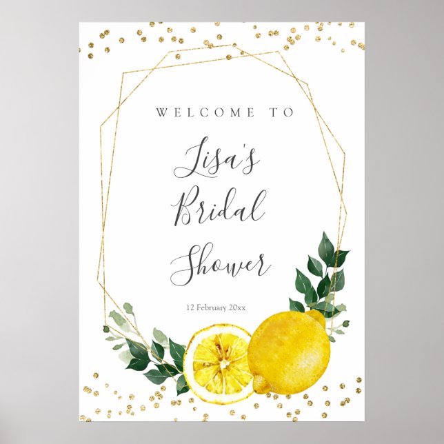 Main squeeze lemon bridal shower Welcome Sign (Front)