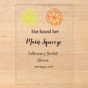 Main Squeeze lemon citrus bridal shower add name d Acrylic Invitations