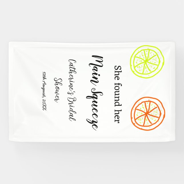 Main Squeeze lemon citrus bridal shower add name d Banner (Horizontal)
