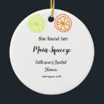 Main Squeeze lemon citrus bridal shower add name d Ceramic Ornament<br><div class="desc">design</div>