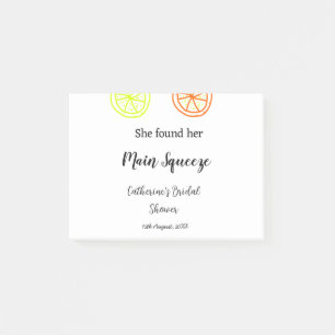Main Squeeze lemon citrus bridal shower add name d Post-it Notes