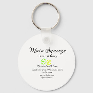 Main squeeze lemon juice homemade business name key ring