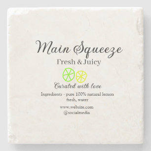 Main squeeze lemon juice homemade business name stone coaster