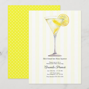 Main Squeeze Lemon Martini Bachelorette Party Invitation