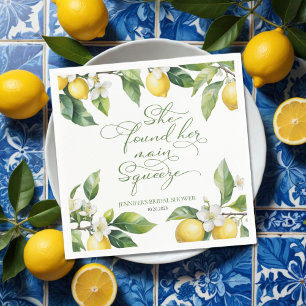 Main Squeeze   Lemon Mediterranean Bridal Shower Napkin