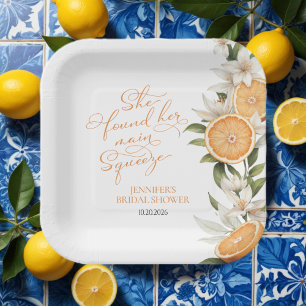 Main Squeeze   Lemon Mediterranean Bridal Shower Paper Plate