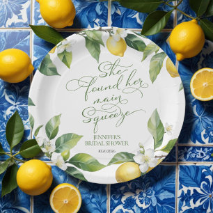 Main Squeeze   Lemon Mediterranean Bridal Shower Paper Plate