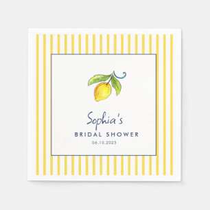 Main Squeeze Lemon modern Bridal Shower Napkin