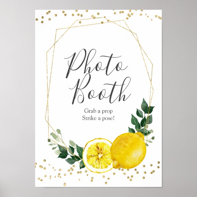 Main squeeze lemon Photo Booth Sign (Front)