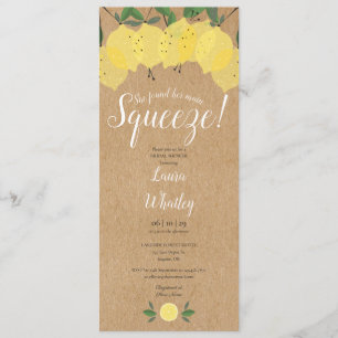 Main Squeeze Lemon Rustic Fun Bridal Shower Invitation