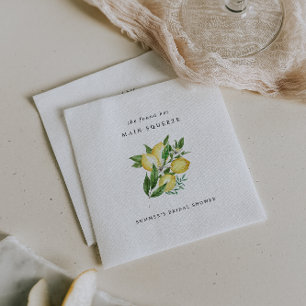 Main Squeeze Lemon Themed Bridal Shower Napkin
