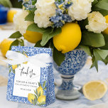 Main Squeeze Lemon & Tile Shower Thank You Favour Favour Box<br><div class="desc">Coordinate your Main Squeeze lemon theme perfectly with these gorgeous personalised favour boxes.  Use the simple template to edit the text by clicking “personalise this template.”  Make sure to check out the rest of EmmyINK’s Lemon & Mediterranean Tile collection for more coordinating personalised stationary & party décor!</div>