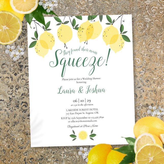 Main Squeeze Lemon Wedding Shower Budget Invite (Main Squeeze Lemon Wedding Shower Budget Invite)