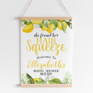 Main Squeeze Lemons Birthday Welcome Sign