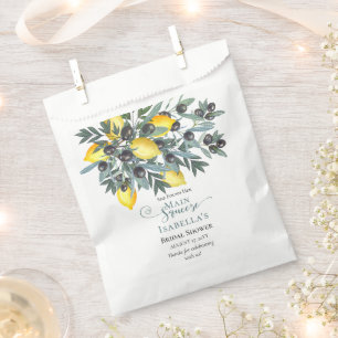 Main Squeeze Lemons   Black Olives Bridal Shower Favour Bag